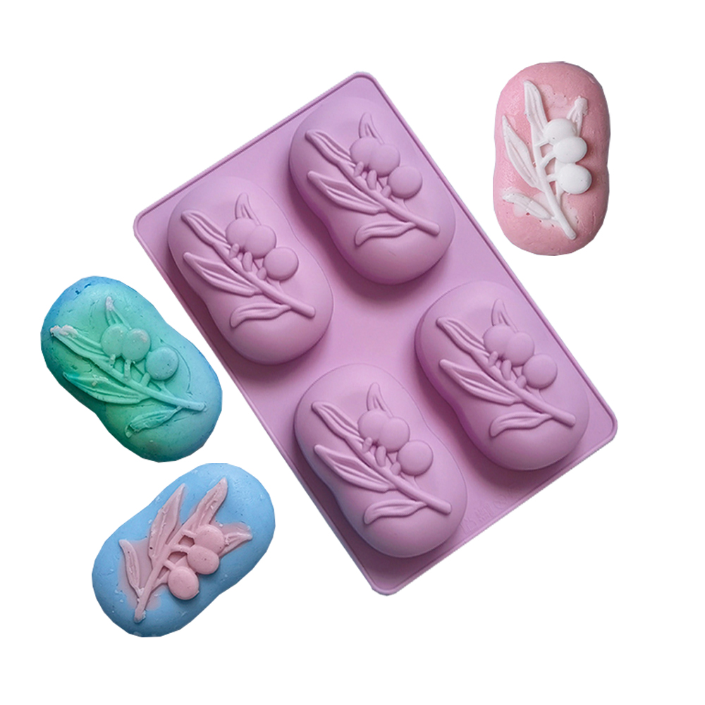 Soap Making Fragrance - 4-полосная овальная силиконовая форма для мыла