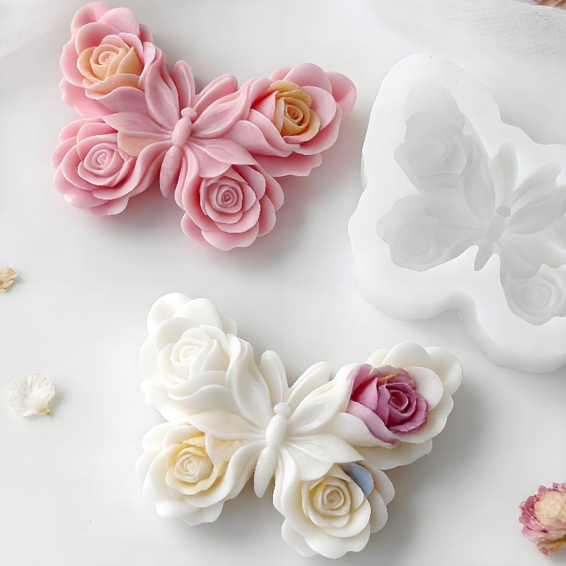 Soap Making Fragrance - Силиконовая форма DIY «Роза и бабочка»